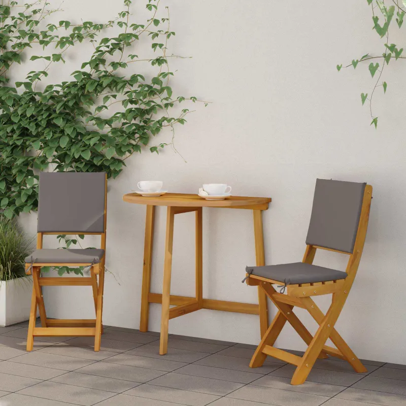Lauko bistro kėdės 2 pcs Tamsiai pilka 38 x 46 x 85 cm