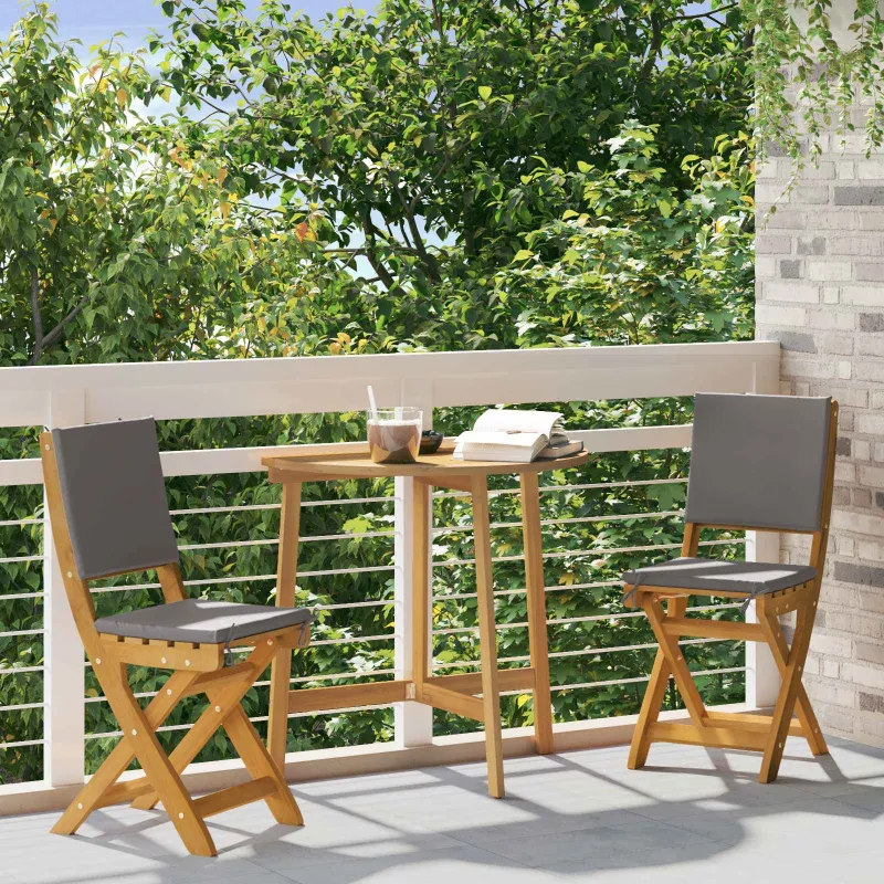 Lauko bistro kėdės 2 pcs Tamsiai pilka 38 x 46 x 85 cm