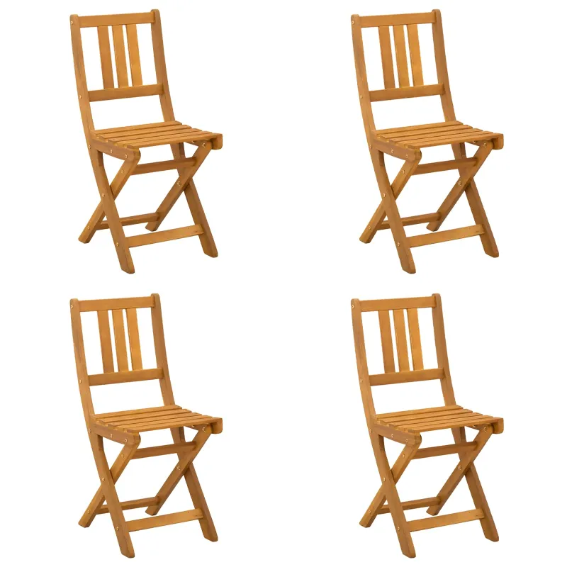 Lauko bistro kėdės su pagalve 4 pcs Natūrali 40 x 42 x 85 cm