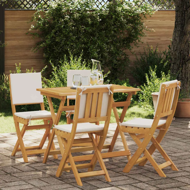 Lauko bistro kėdės 4 pcs Kreminė balta 38 x 46 x 85 cm