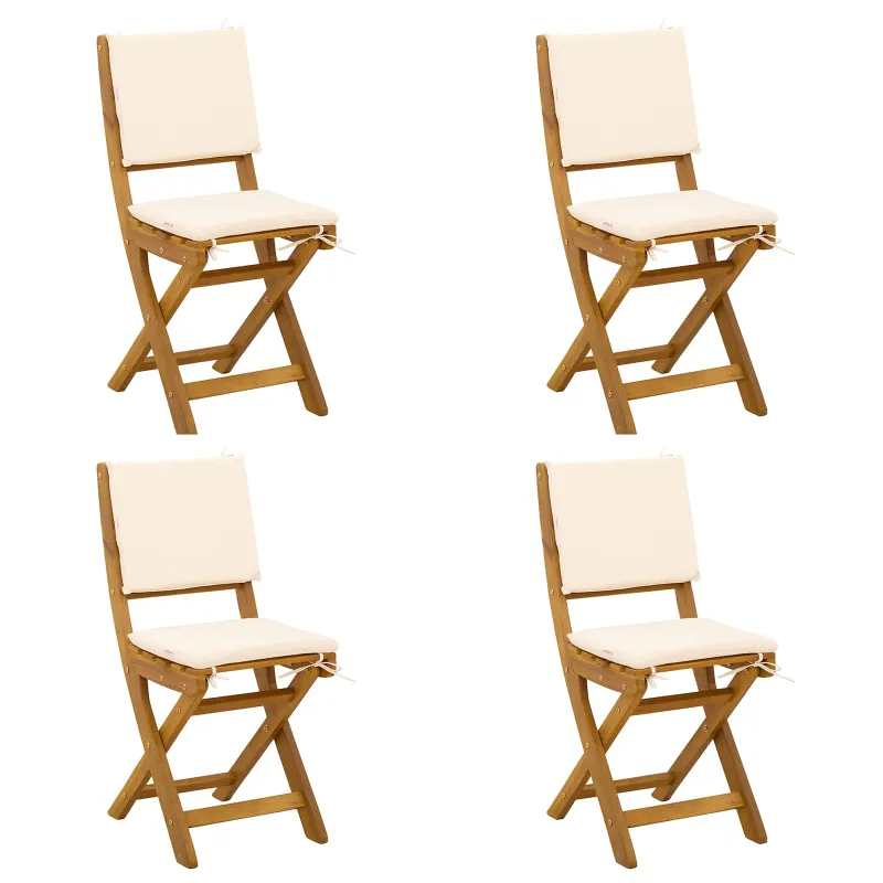 Lauko bistro kėdės 4 pcs Kreminė balta 38 x 46 x 85 cm