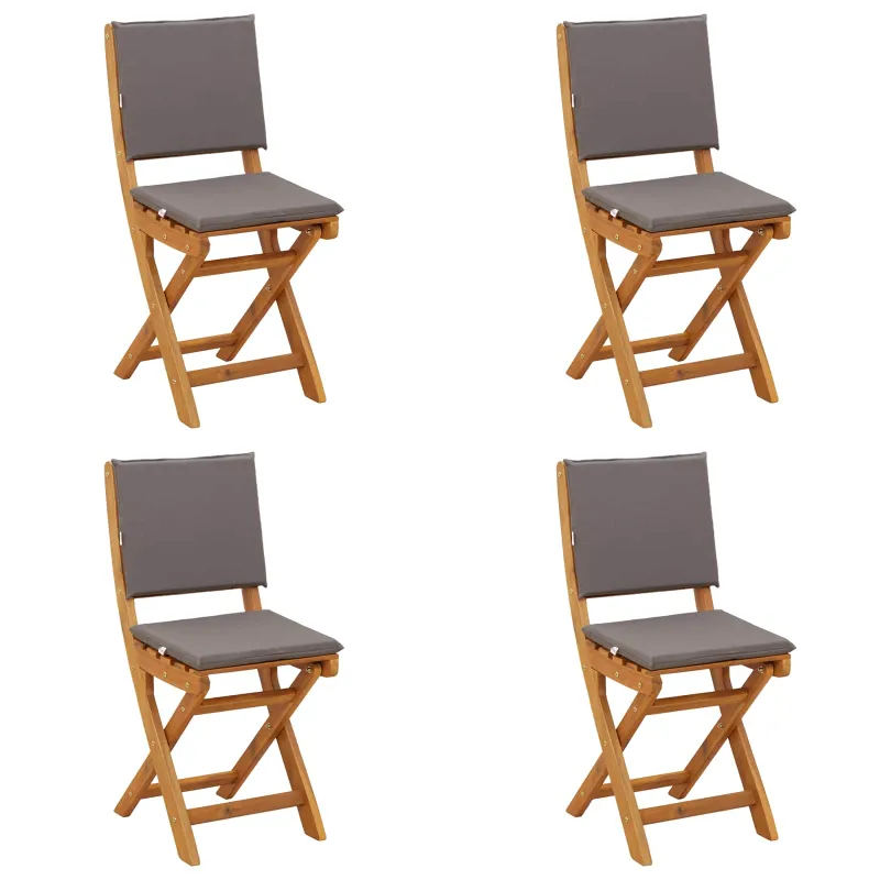 Lauko bistro kėdės 4 pcs Tamsiai pilka 38 x 46 x 85 cm