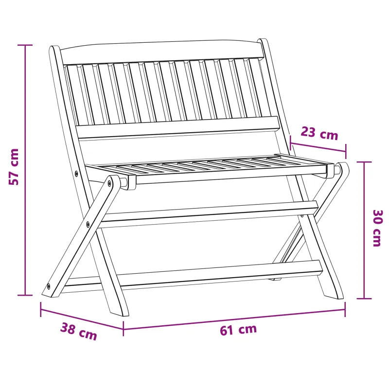 Vaikų suolas Ruda 61 x 38 x 57 cm Kietas eukalipto medis