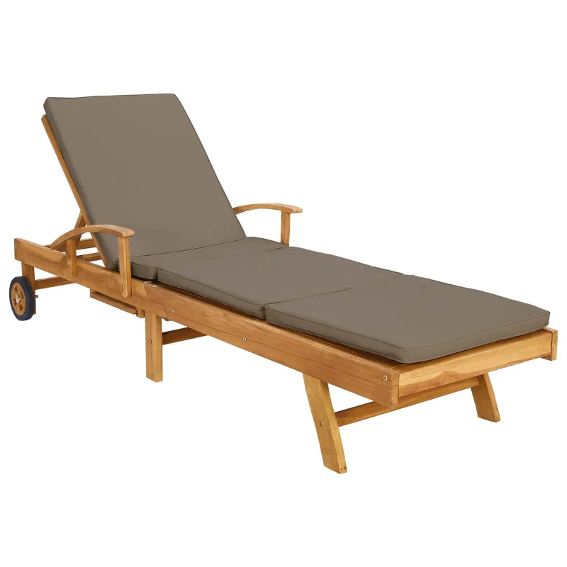 Saulės gultas 100% poliesteris, kieta teak mediena