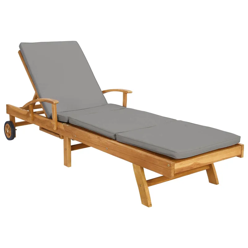 Saulės gultas 100% poliesteris, kieta teak mediena