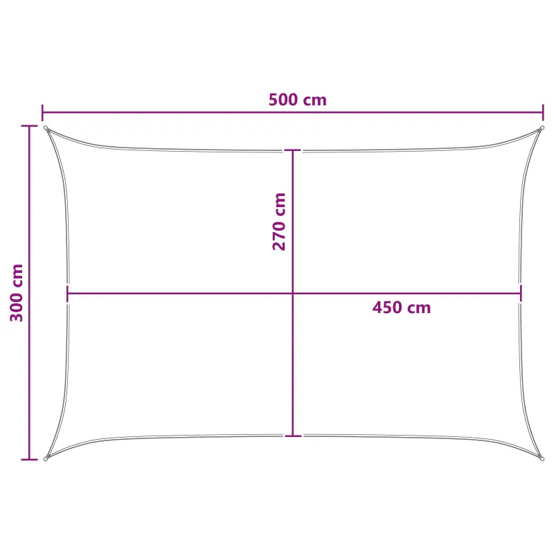 Saulės šešėlio audinys Antracito ir baltos 3 x 5 m HDPE