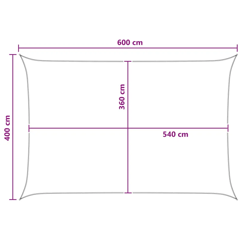 Saulės šešėlio audinys Antracito ir baltos 4 x 6 m HDPE