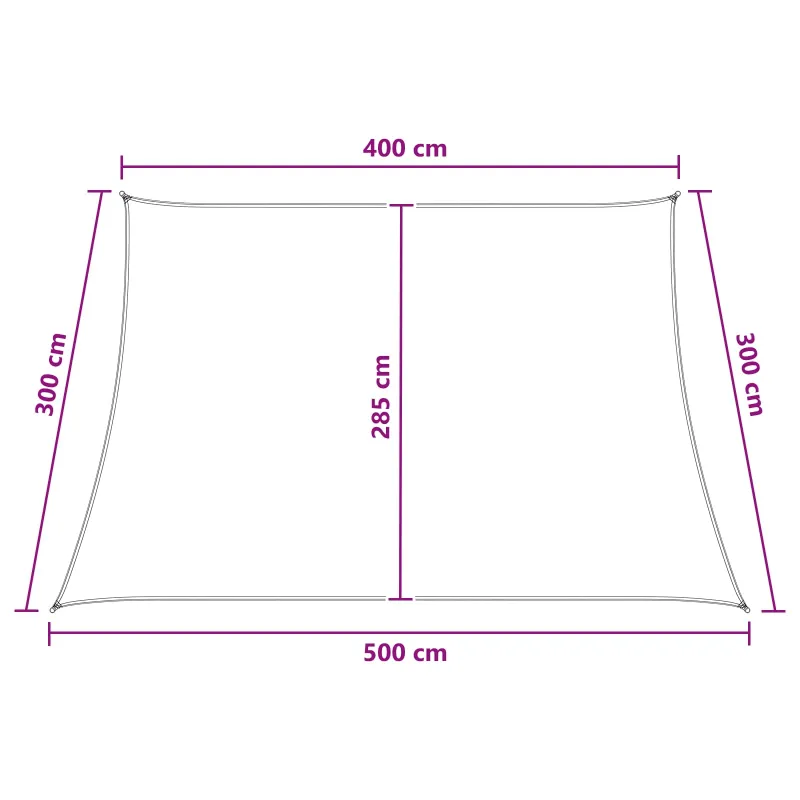 Saulės šešėlio audinys Antracito ir baltos 4 / 5 x 3 m HDPE