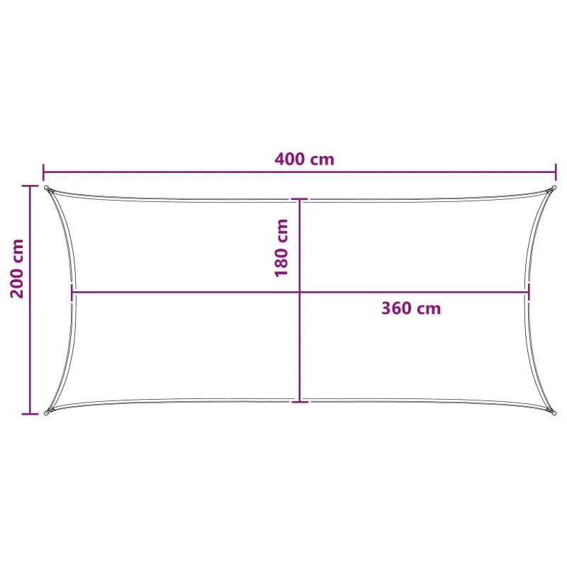 Saulės šešėlio audinys Geltona ir balta 2 x 4 m HDPE