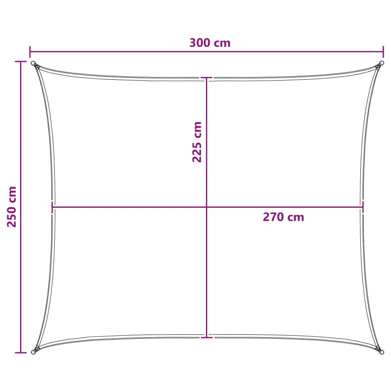 Saulės šešėlio audinys Geltona ir balta 2,5 x 3 m HDPE