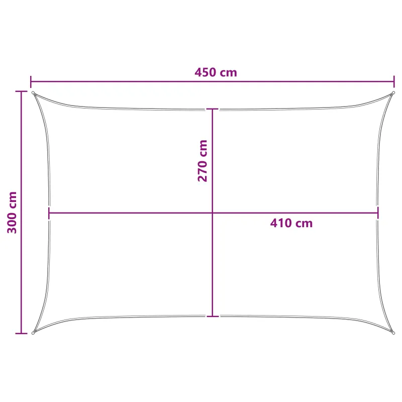Saulės šešėlio audinys Geltona ir balta 3 x 4,5 m HDPE