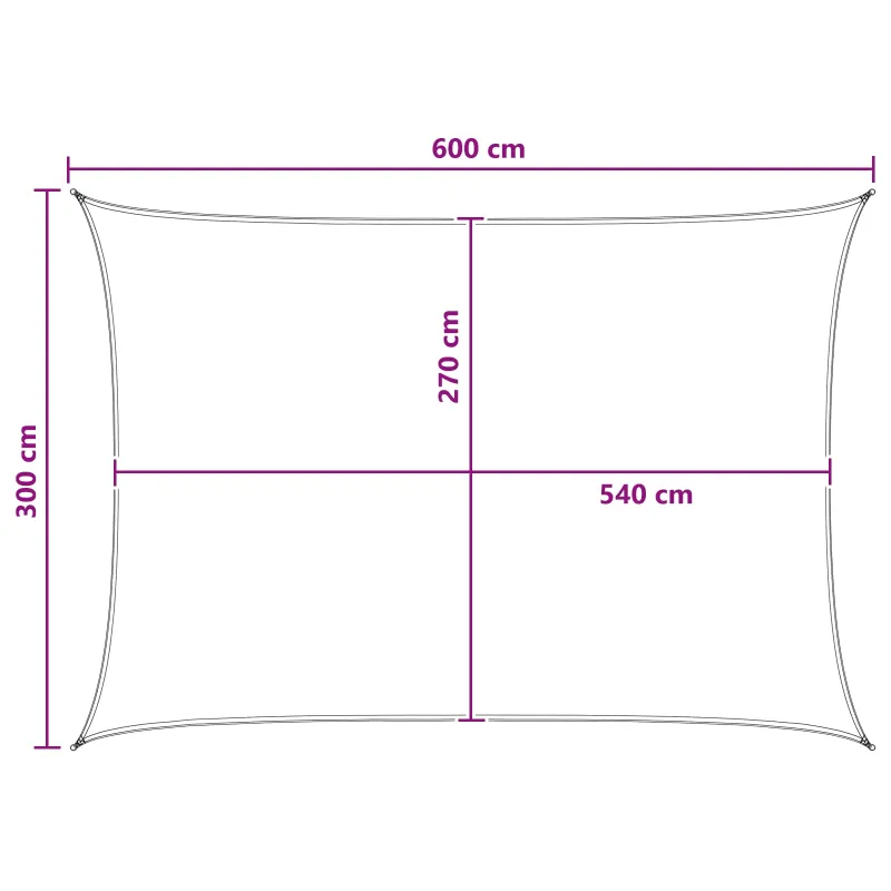 Saulės šešėlio audinys Geltona ir balta 3 x 6 m HDPE