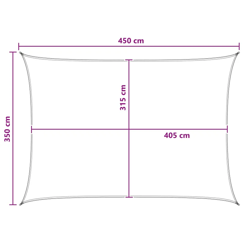 Saulės šešėlio audinys Geltona ir balta 3,5 x 4,5 m HDPE