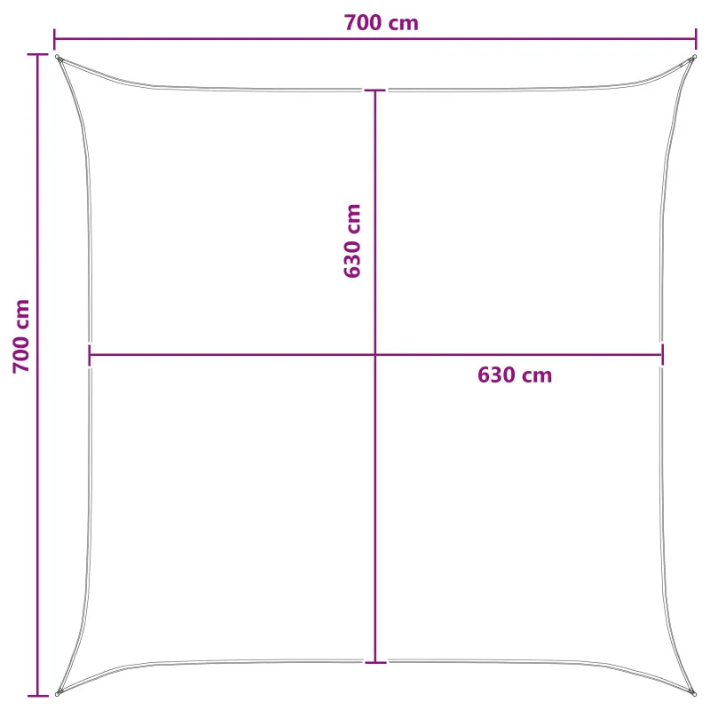 Saulės šešėlio audinys Mėlyna ir balta 7 x 7 m HDPE