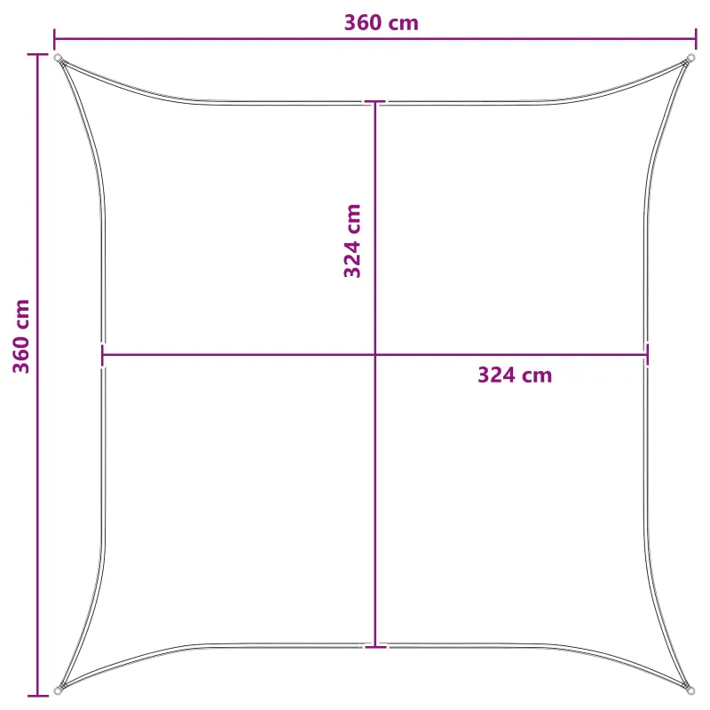 Saulės šešėlio audinys Šviesiai pilka ir balta. 3,6 x 3,6 m