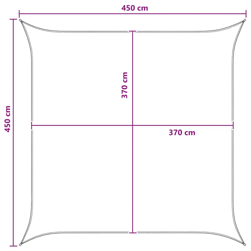 Saulės šešėlio audinys Šviesiai pilka ir balta. 4,5 x 4,5 m