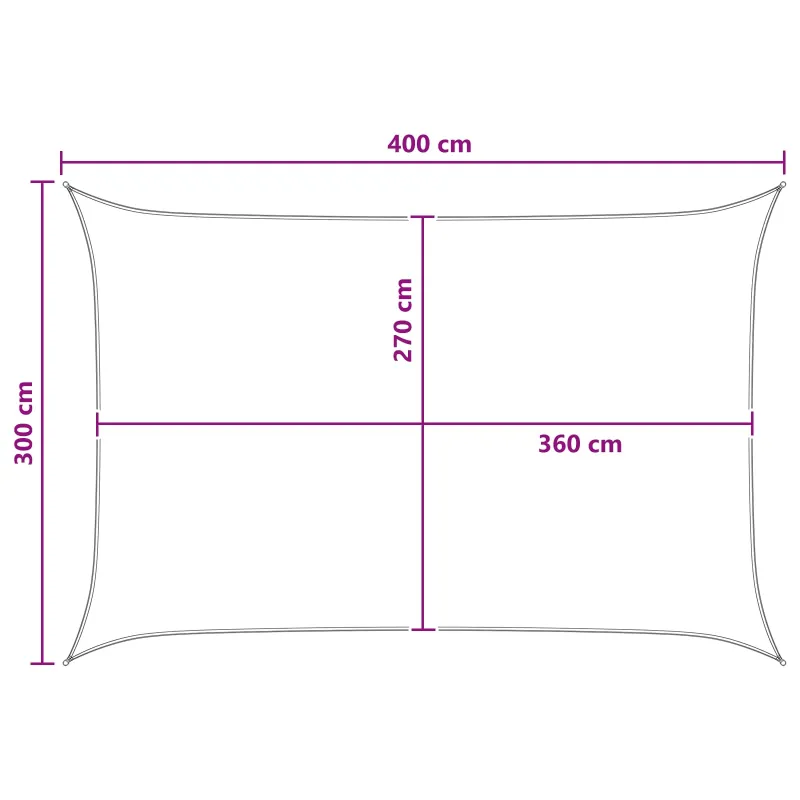 Saulės šešėlio audinys Šviesiai pilka ir balta. 3 x 4 m HDPE