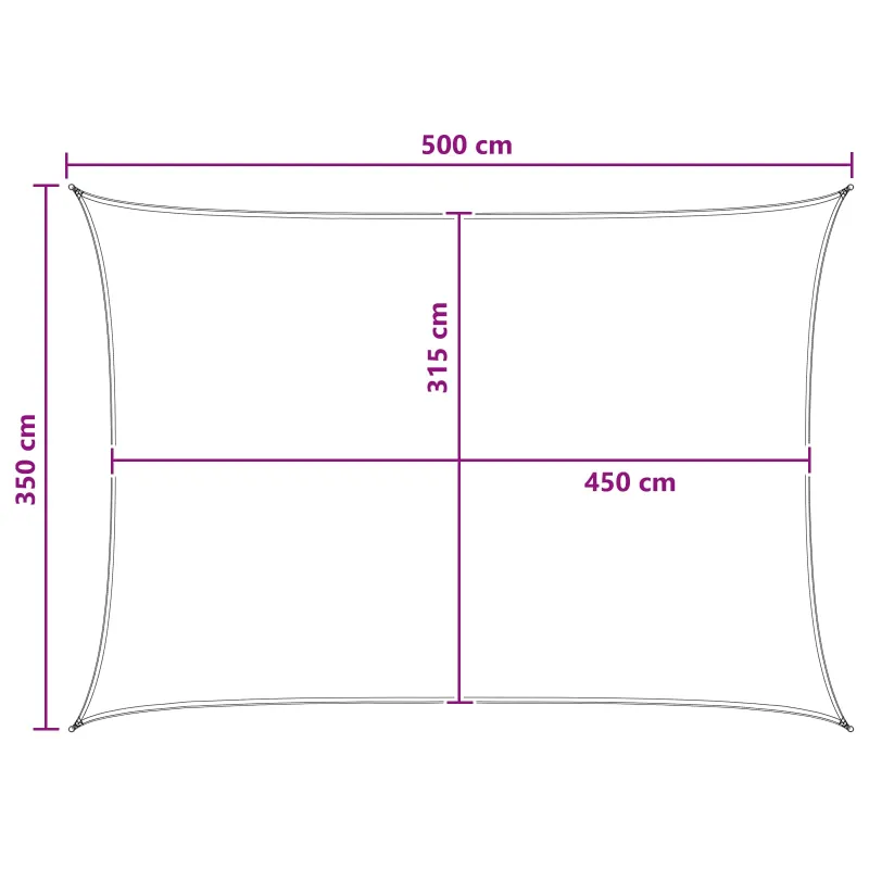 Saulės šešėlio audinys Šviesiai pilka ir balta. 3,5 x 5 m HDPE