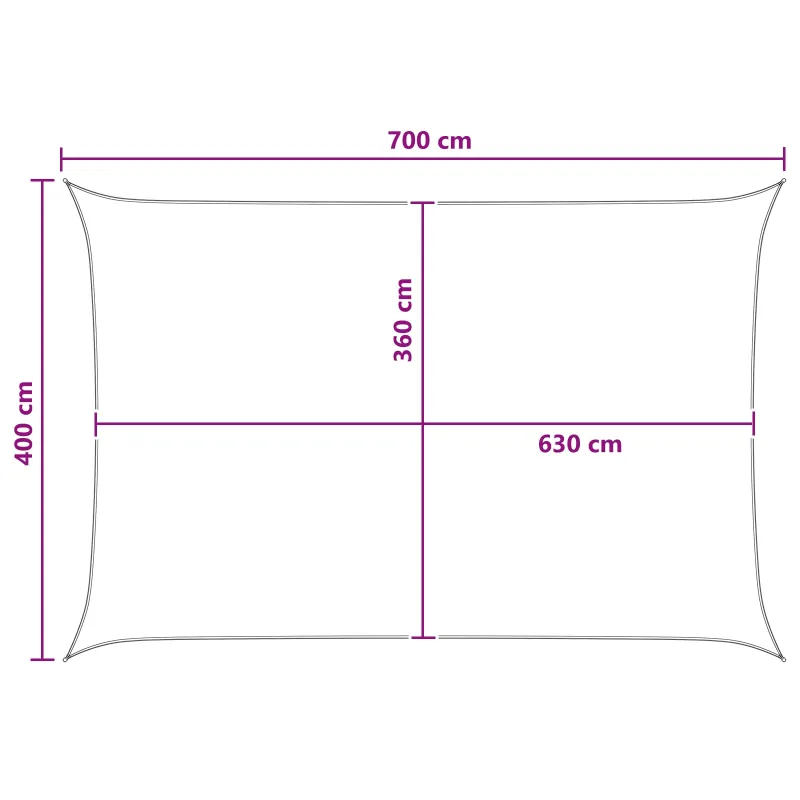 Saulės šešėlio audinys Šviesiai pilka ir balta. 4 x 7 m HDPE