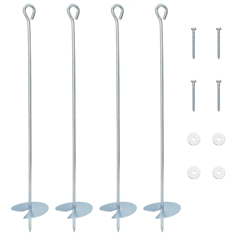 Žemės inkaras 4 pcs Sidabrinė Ø10 x 60 cm Cinkuotas metalas