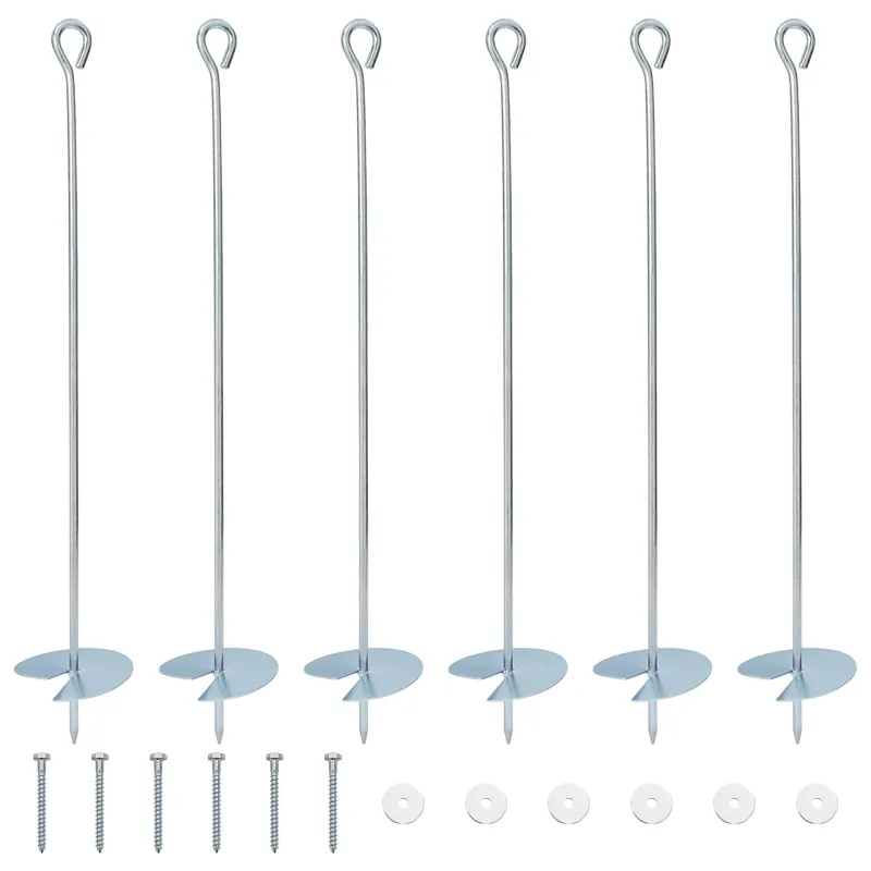 Žemės inkaras 6 pcs Sidabrinė Ø10 x 60 cm Cinkuotas metalas