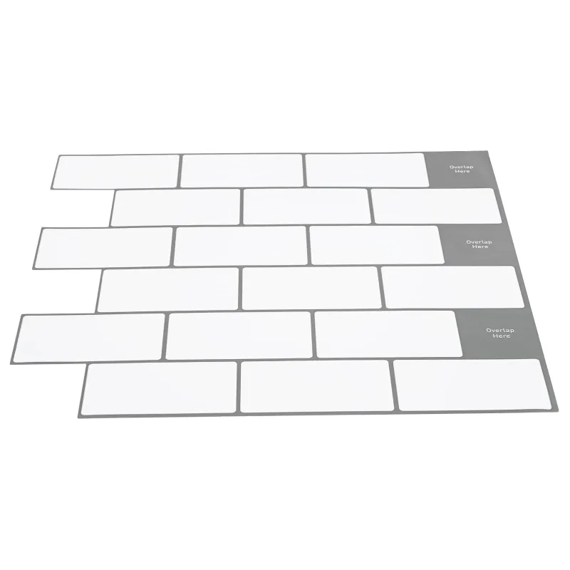Metro plytelė 10 pcs Balta pilka 30 x 30 cm Poliuretanas ir PET