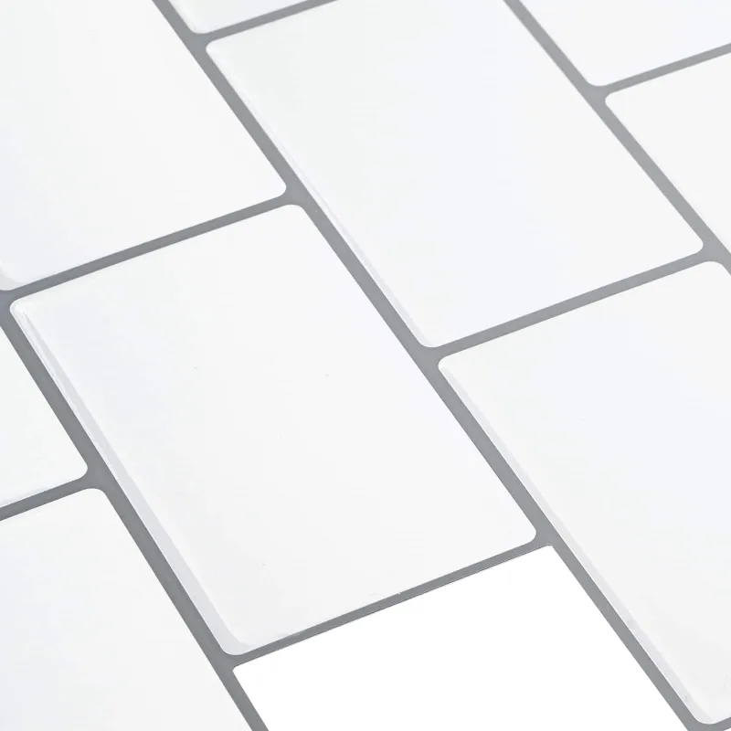 Metro plytelė 10 pcs Balta pilka 30 x 30 cm Poliuretanas ir PET