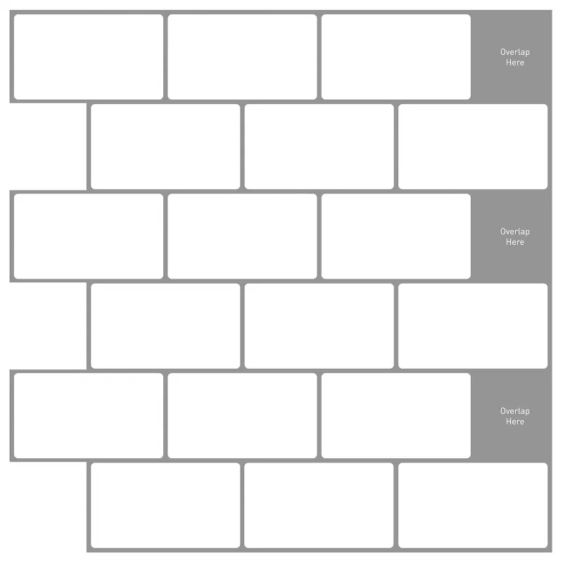 Metro plytelė 20 pcs Balta pilka 30 x 30 cm Poliuretanas ir PET