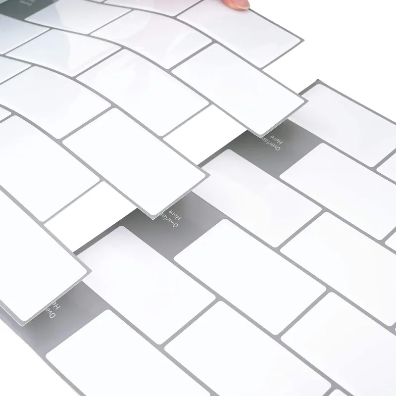 Metro plytelė 20 pcs Balta pilka 30 x 30 cm Poliuretanas ir PET