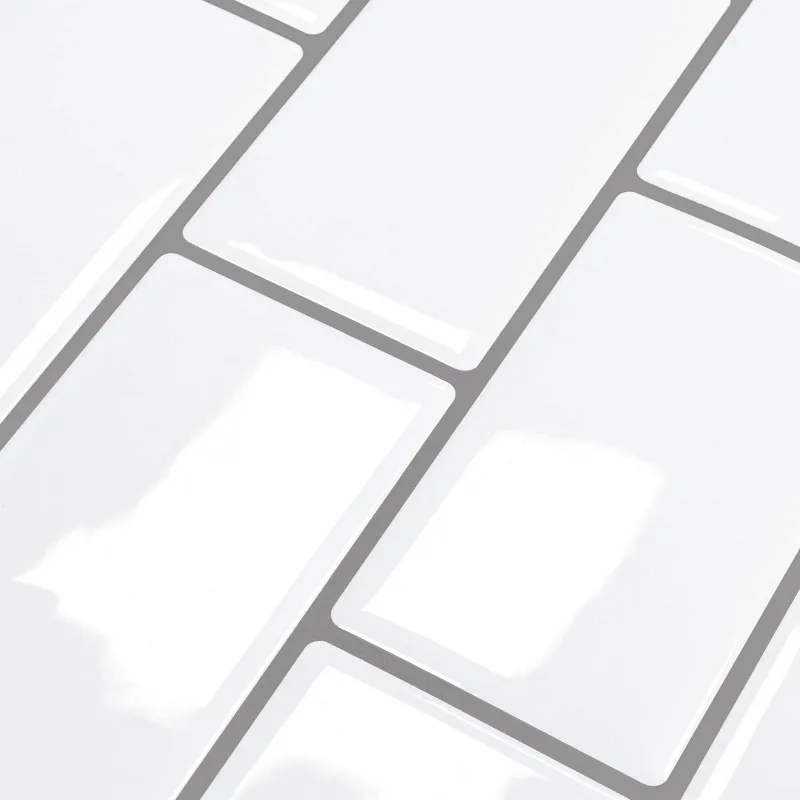 Metro plytelė 20 pcs Balta pilka 30 x 30 cm Poliuretanas ir PET
