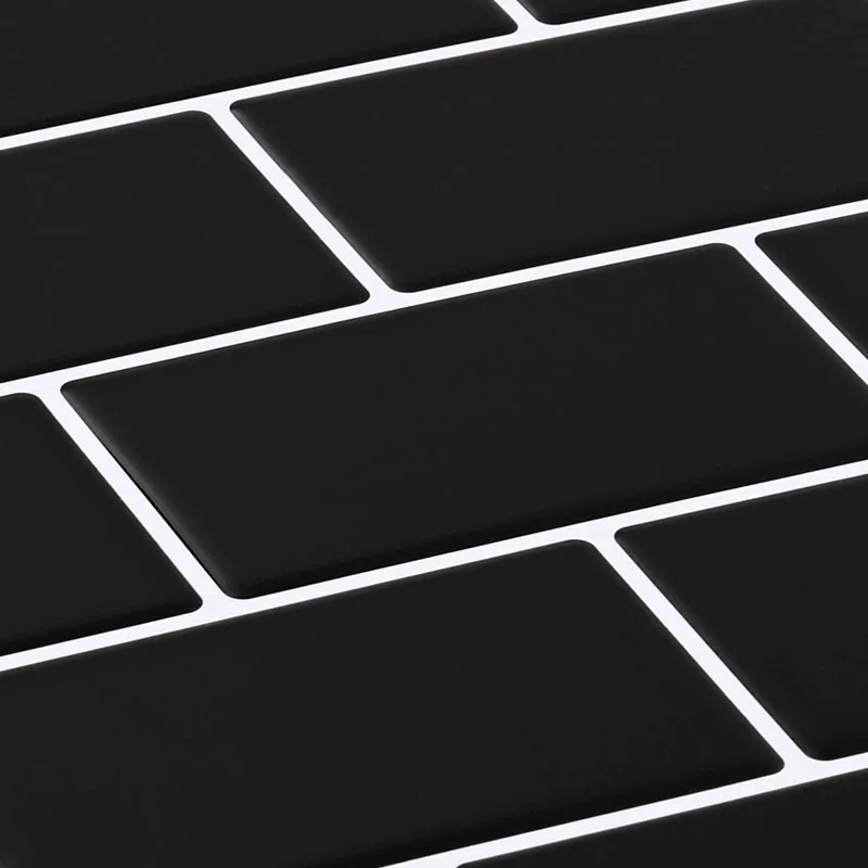 Metro plytelė 50 pcs Juoda 30 x 30 cm Poliuretanas ir PET