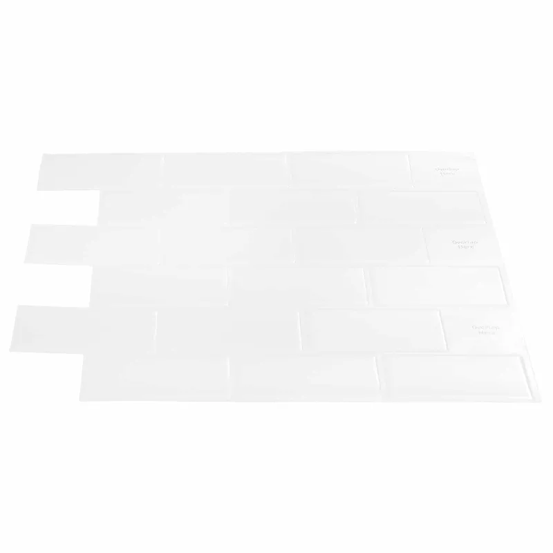 Metro plytelė 50 pcs Balta 30 x 30 cm Poliuretanas ir PET