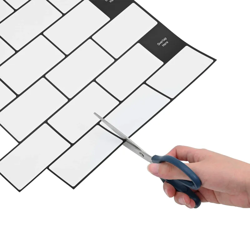 Metro plytelė 10 pcs Balta juoda 30 x 30 cm Poliuretanas ir PET