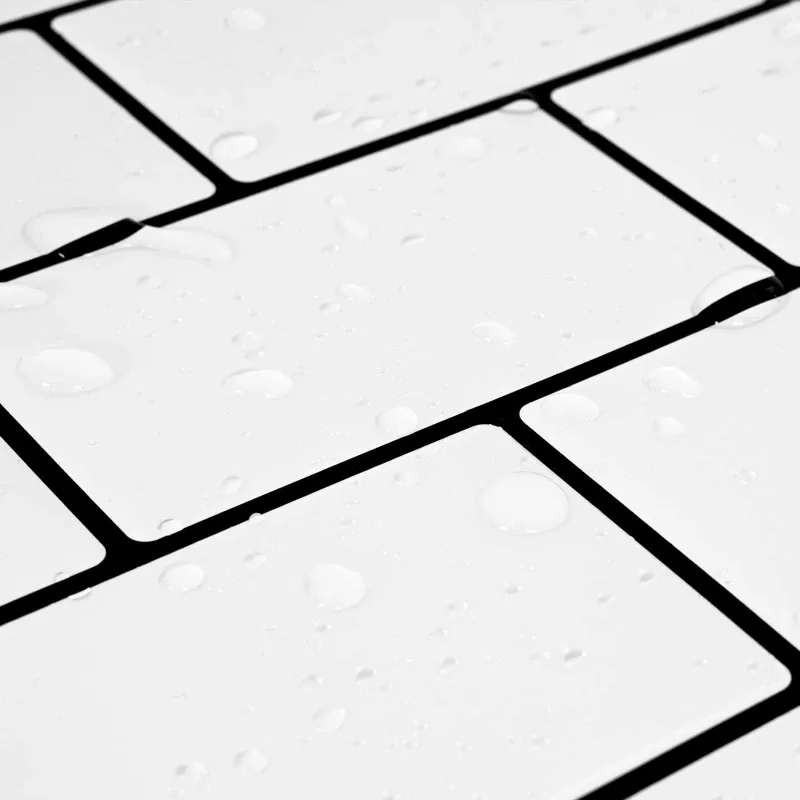 Metro plytelė 10 pcs Balta juoda 30 x 30 cm Poliuretanas ir PET