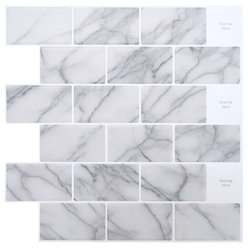 Metro plytelė 20 pcs Balti marmuro 30 x 30 cm
