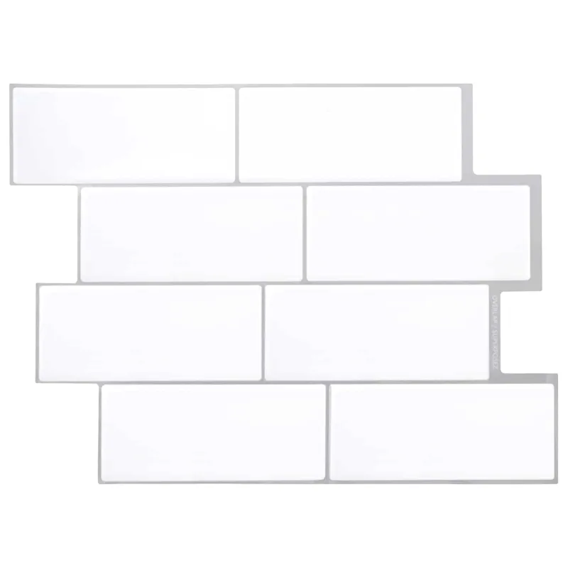 Metro plytelė 10 pcs Balta pilka 29 x 21 cm Poliuretanas ir PET
