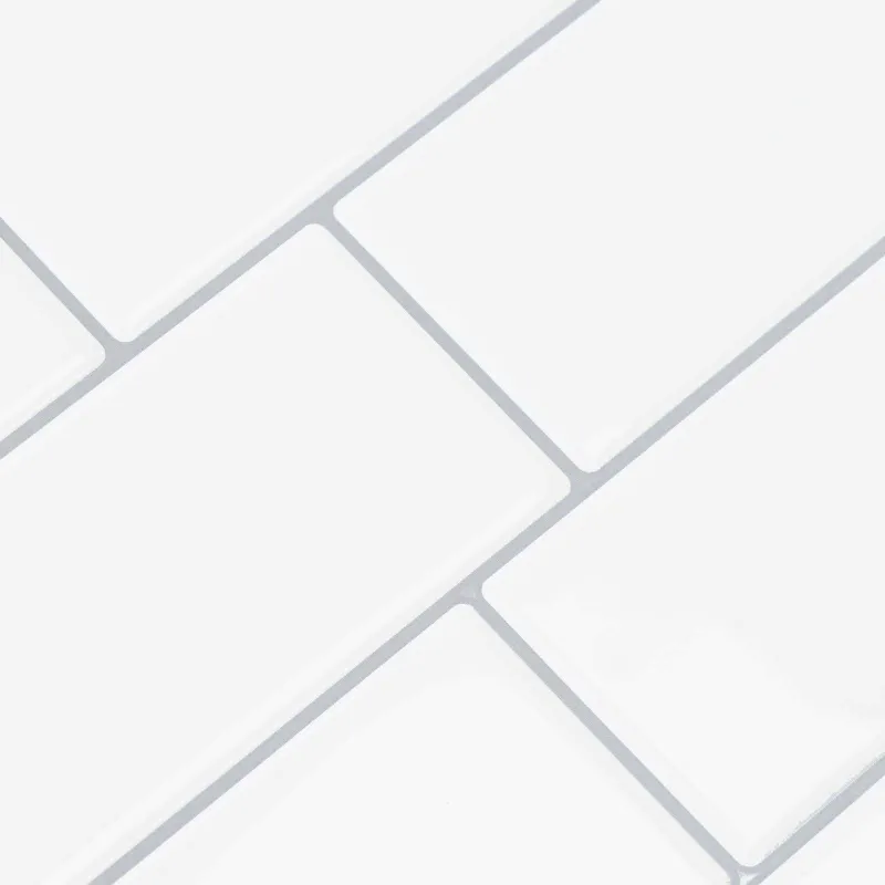 Metro plytelė 50 pcs Balta pilka 29 x 21 cm Poliuretanas ir PET