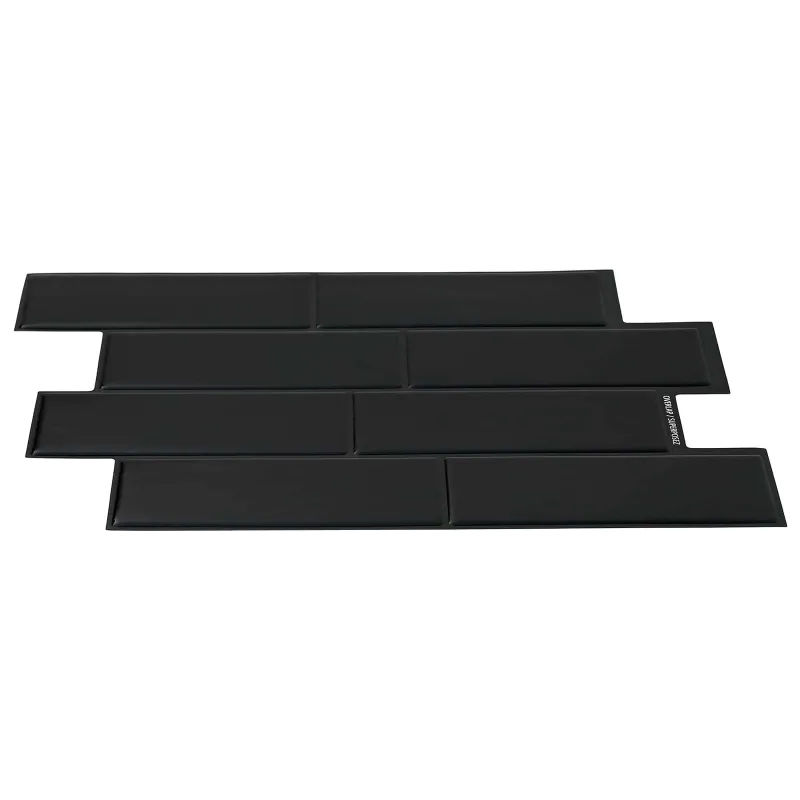 Metro plytelė 50 pcs Juoda 29 x 21 cm Poliuretanas ir PET
