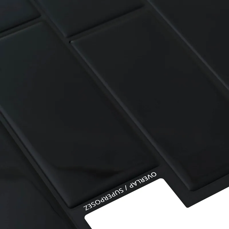 Metro plytelė 50 pcs Juoda 29 x 21 cm Poliuretanas ir PET