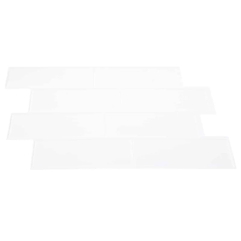 Metro plytelė 10 pcs Balta 29 x 21 cm Poliuretanas ir PET