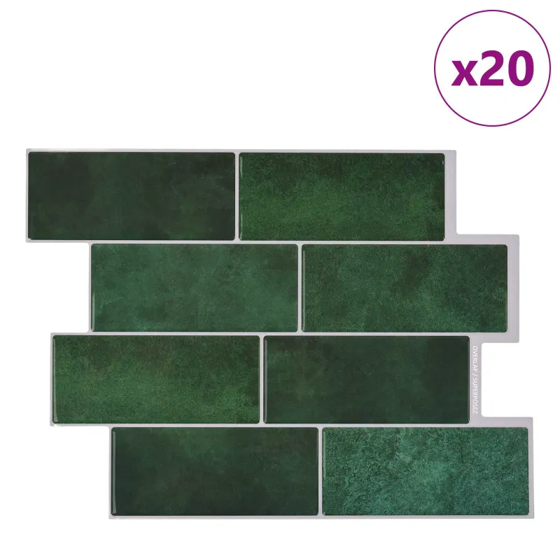 Metro plytelė 20 pcs Tamsiai žalia 29 x 21 cm