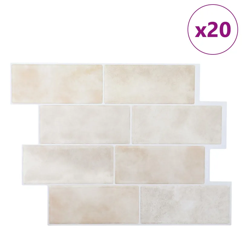 Metro plytelė 20 pcs Šviesiai ruda marmuro 29 x 21 cm