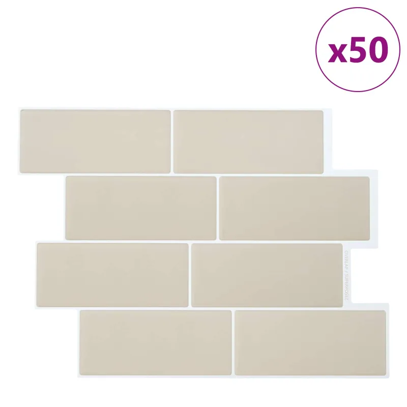 Metro plytelė 50 pcs Smėlio 29 x 21 cm Poliuretanas ir PET