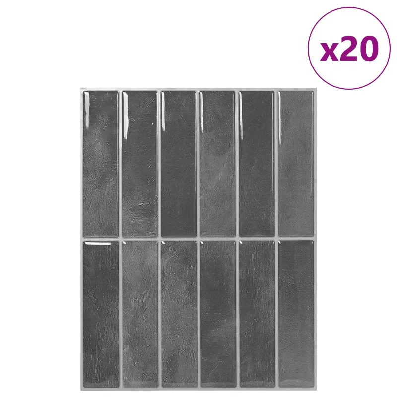 Stačiakampė plytelė 20 pcs Pilka 29 x 23 x 0,08 cm