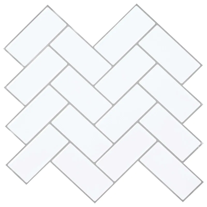 Žuvies kaulo plytelė 10 pcs Balta pilka 30 x 30 cm