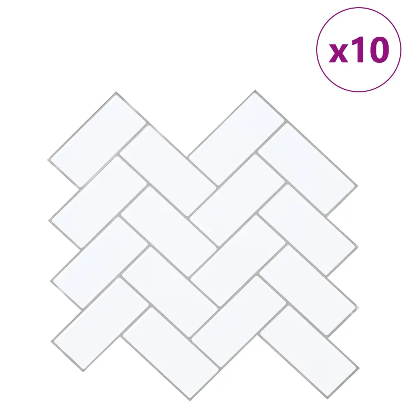 Žuvies kaulo plytelė 10 pcs Balta pilka 30 x 30 cm