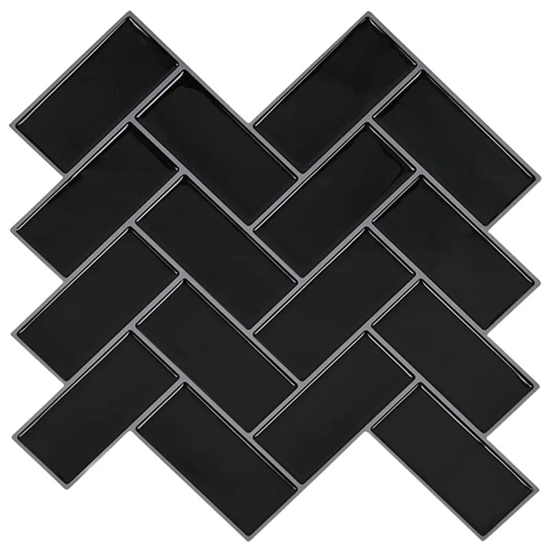 Žuvies kaulo plytelė 10 pcs Juoda 30 x 30 cm
