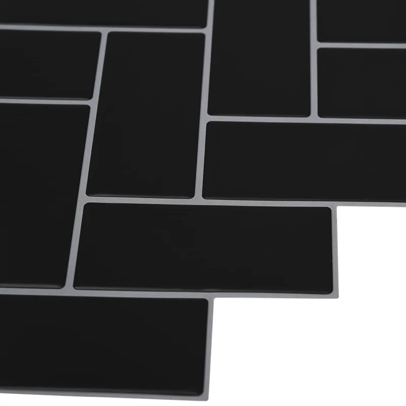 Žuvies kaulo plytelė 10 pcs Juoda 30 x 30 cm