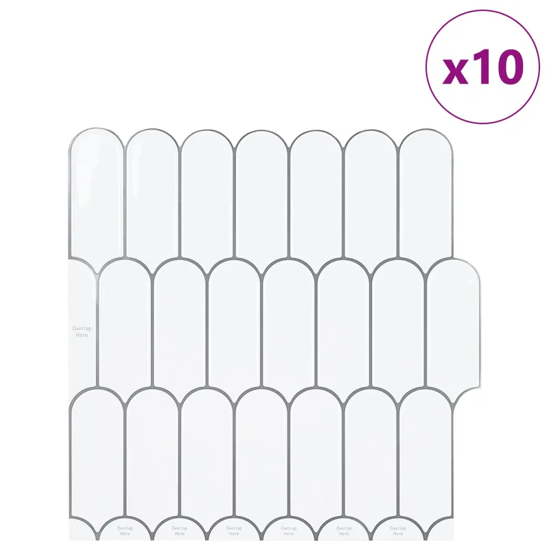 Pūkuota plytelė 10 pcs Balta pilka 30 x 30 cm