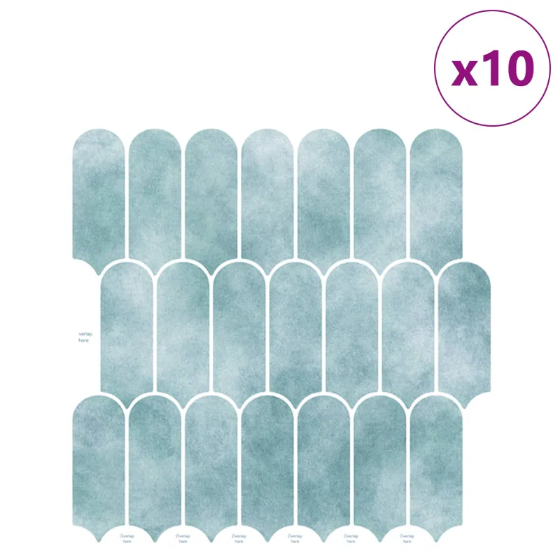 Pūkuota plytelė 10 pcs Žalia 30 x 30 cm Poliuretanas ir PET